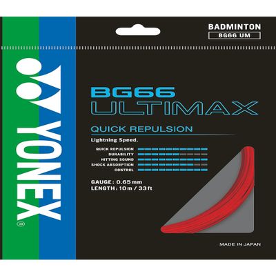 YONEX BG 66 Ultimax Badminton String (Red)