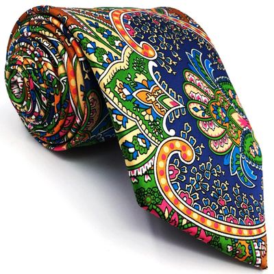 S&W SHLAX&WING Ties for Men Green Orange Extra Long Luxury Necktie