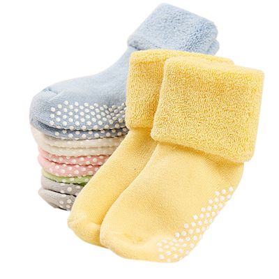 VWU Baby Toddler Kids Ankle Crew Socks with Grips Unisex Warm Thick Cotton Winter Socks 1-3T 6 Color