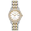 Citizen Women's Eco-Drive Dress Classic Crystal Watch in Two-Tone Stainless Steel, Silver Dial, 28mm (Model: EW1908-59A) view 1