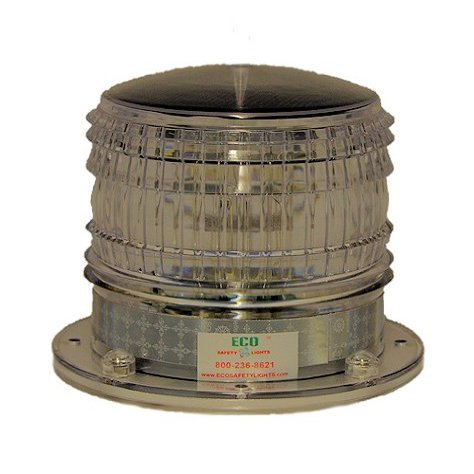 S8LFM CLEAR WHITE FLASHING 2NM IP67 SOLAR LED MAGNETIC MOUNT Marine Dock Barge Safety Beacon Light 360 Degree