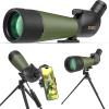 Gosky Flagship DiamondEdge 20-60x80 Spotting Scope with Tripod, Carrying Bag and Quick Phone Holder - BAK4 High Definition Waterproof Spotter Scope for Bird Watching Wildlife observing,Green view 1