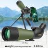 Gosky Flagship DiamondEdge 20-60x80 Spotting Scope with Tripod, Carrying Bag and Quick Phone Holder - BAK4 High Definition Waterproof Spotter Scope for Bird Watching Wildlife observing,Green view 2