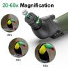 Gosky Flagship DiamondEdge 20-60x80 Spotting Scope with Tripod, Carrying Bag and Quick Phone Holder - BAK4 High Definition Waterproof Spotter Scope for Bird Watching Wildlife observing,Green view 3