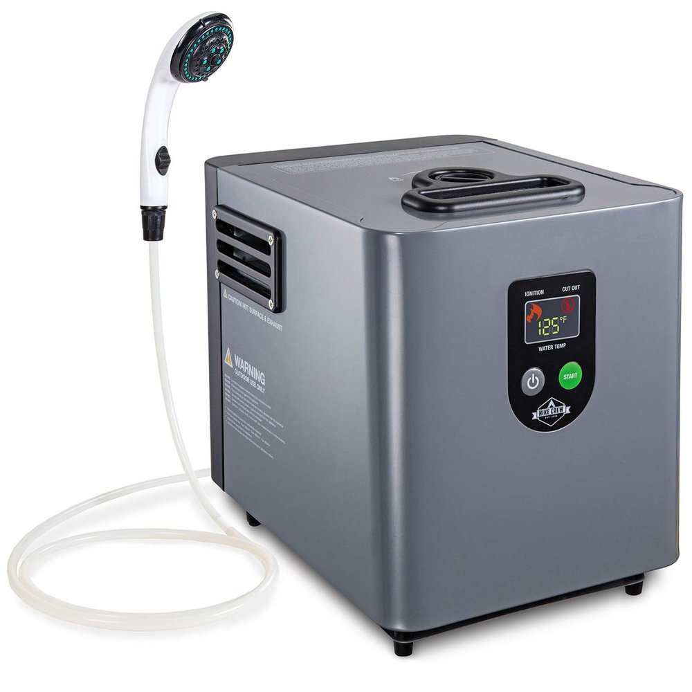 Hike Crew Portable Propane Water Heater & Shower Pump  Compact Outdoor Cleaning Showering System w/LCD Auto Safety Shutoff for Instant Hot While Camping, Hiking Carry Case Included