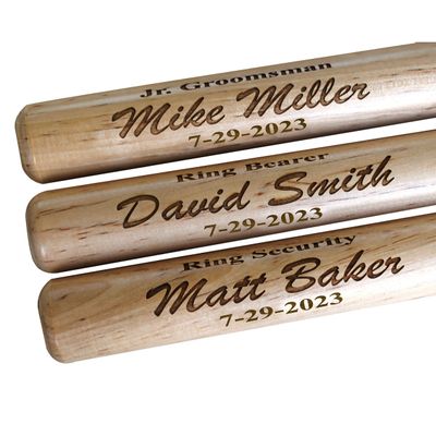 My Personal Memories, Custom Personalized Mini Baseball Bat - Ring Bearer Groomsmen - Monogrammed and Engraved