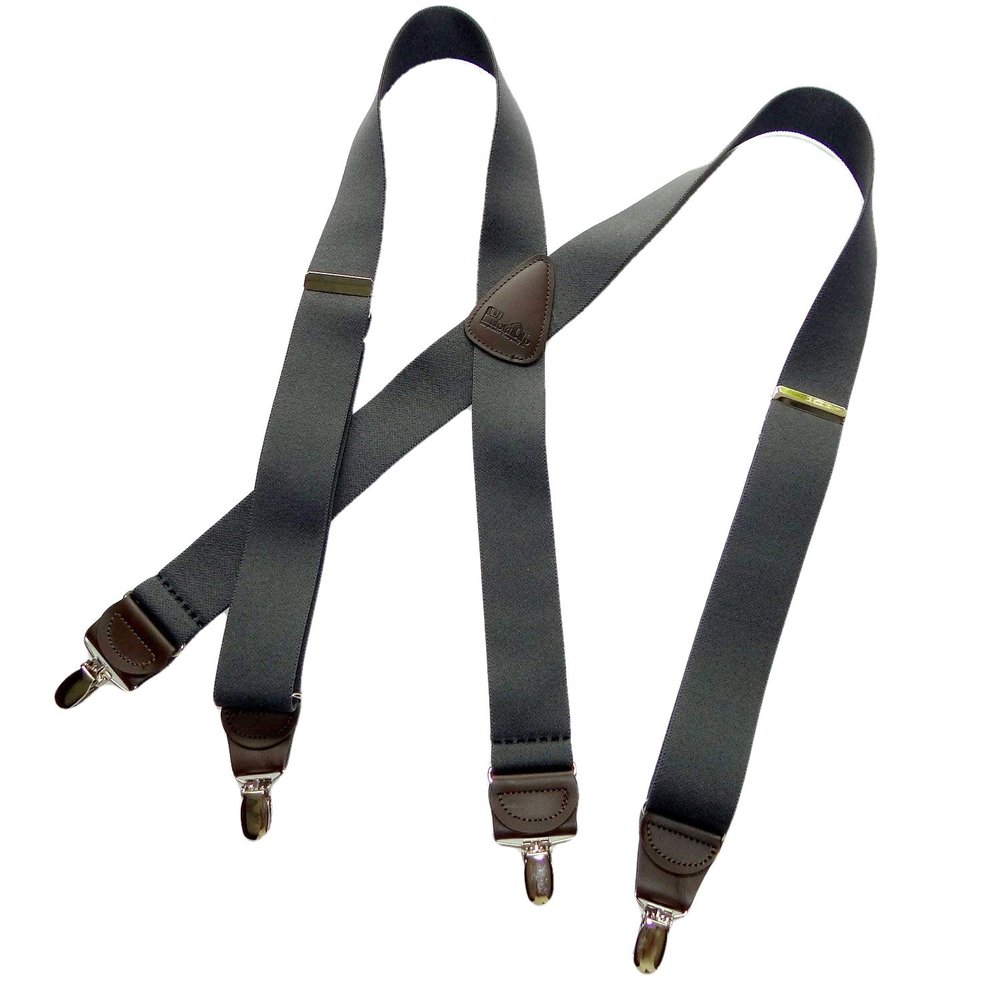 Hold-Up Suspender Company Casual Series Slate XS Suspenders for Men In the Traditional X-Back Style with USA Patented No-Slip Clips