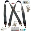 Hold-Up Suspender Company Casual Series Slate XS Suspenders for Men In the Traditional X-Back Style with USA Patented No-Slip Clips view 2