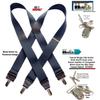 Hold-Up Suspender Company Casual Series Slate XS Suspenders for Men In the Traditional X-Back Style with USA Patented No-Slip Clips view 3