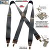 Hold-Up Suspender Company Casual Series Slate XS Suspenders for Men In the Traditional X-Back Style with USA Patented No-Slip Clips view 4