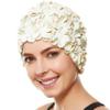 BEEMO Floral Petal Ladies Bathing Swim Cap - White view 1