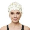 BEEMO Floral Petal Ladies Bathing Swim Cap - White view 2