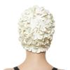 BEEMO Floral Petal Ladies Bathing Swim Cap - White view 3