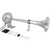 ISURE MARINE 12v Marine Boat Stainless Steel Single Trumpet Horn 118dbComplete Set,Low Tone,15-3/4"Waterproof Electric Horn for Ships Boats Sailboats Yachts Trucks SUV RV Touring Car etc view 1