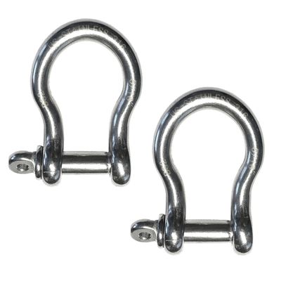 US Stainless 2 Pieces Stainless Steel 316 Forged Bow Shackle 5/16" (8mm) Marine Grade