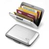 GON -DESIGNS- Aluminum card holder with metal lock, RFID protection against fraud and demagnetization, compact wallet, Smart Case OSLO model (Aluminum Silver) view 2