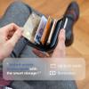 GON -DESIGNS- Aluminum card holder with metal lock, RFID protection against fraud and demagnetization, compact wallet, Smart Case OSLO model (Aluminum Silver) view 4