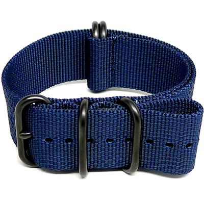 Da Luca Ballistic Nylon Military Watch Strap - Navy (PVD Buckle) : 26mm