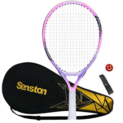 Senston 19" Junior Tennis Racquet for Kids Children Boys Girls Tennis Rackets with Racket Cover Pink with Cover Tennis Overgrip Vibration Damper