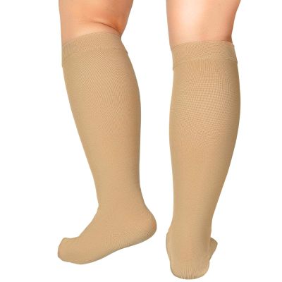 4XL Extra Wide Calf Compression Socks for Women Men 20-32 mmHg Knee High Plus Size