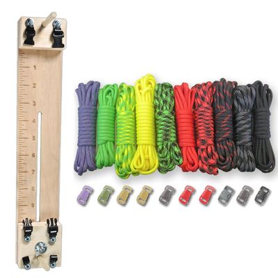 Paracord Planet 550 lb Type III Paracord Combo Crafting Kit with a 10 Pocket Pro Jig (Your Choice of Including a Monkey Fist Jig)