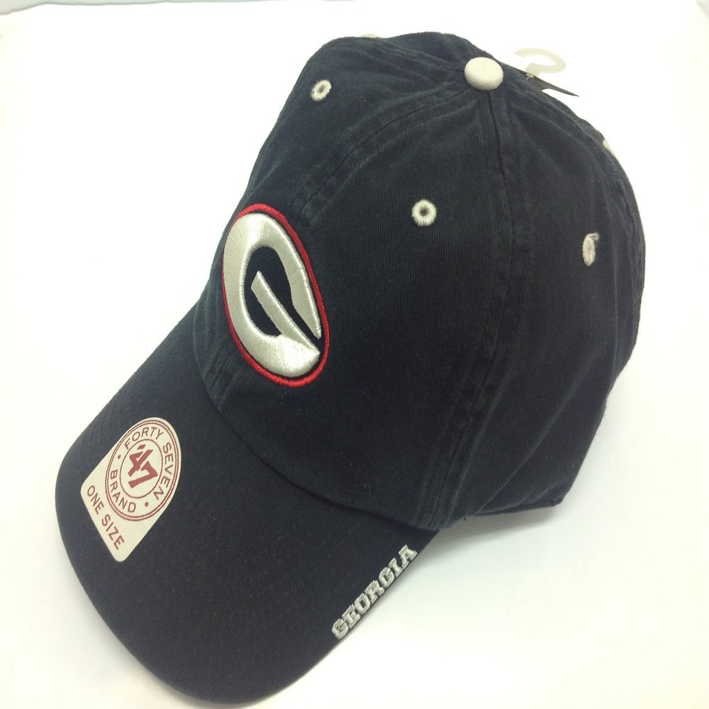 NCAA Georgia Bulldogs Mens Ice '47 Clean Up Adjustable Hatice Clean Up Adjustable Hat, Black, One Size
