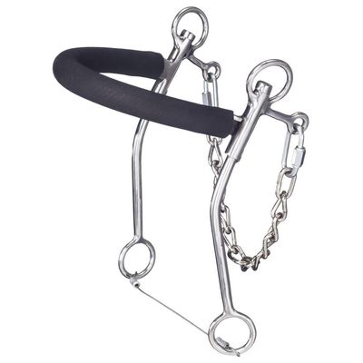 Tough 1 Stainless Steel Hackamore Bit w.Rubber Tube