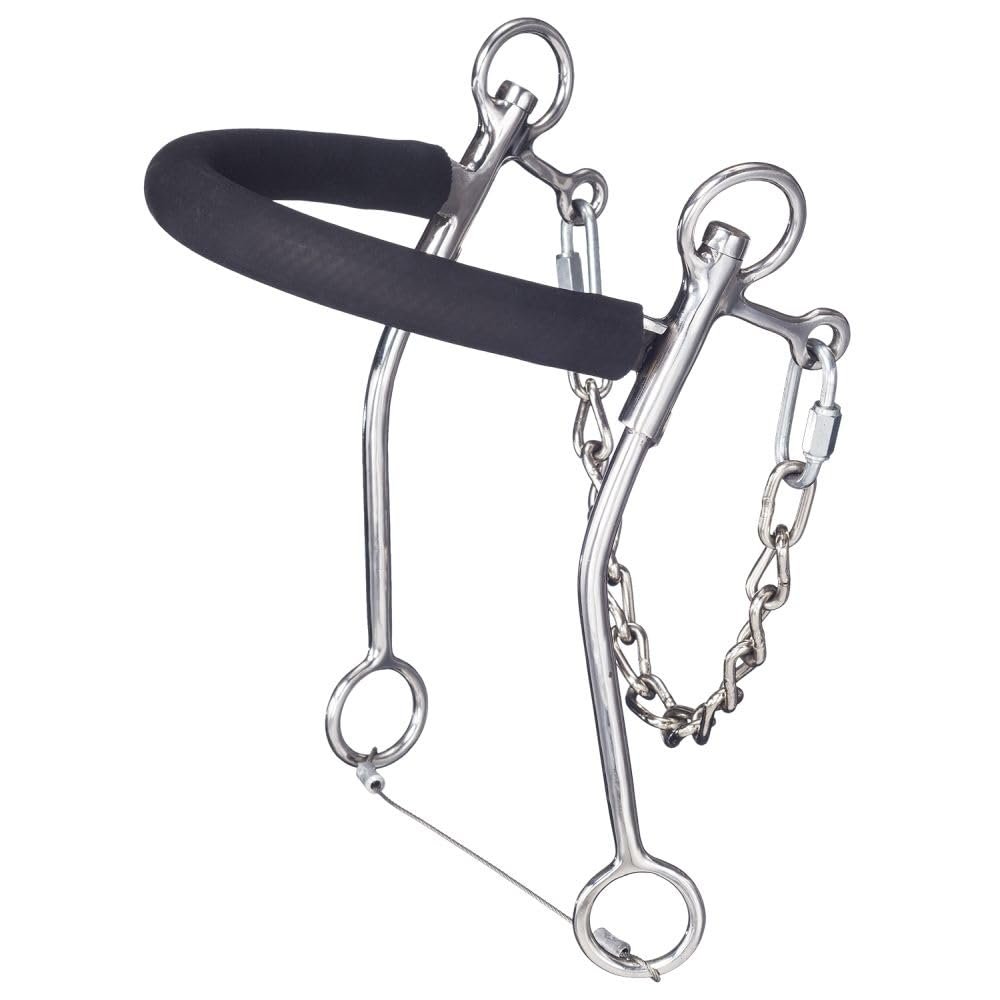 Tough 1 Stainless Steel Hackamore Bit w.Rubber Tube