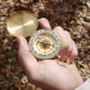 FUTURESTEPS Brass Compass - Includes Solid Brass Whistle - New Version - Survival Set - 105 Decibels - Survival Kit - Solid Brass Compass - Carry in Pocket or on Necklace - Two Pieces view 2