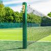 Vermont Square Tennis Posts [ITF Regulation] | 76mm Powder Coated Steel  Optional Ground Sockets (Green, Without Ground Sockets) view 1