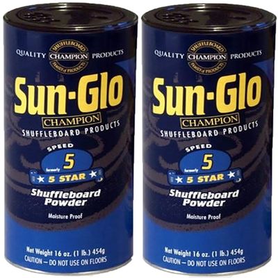 Twin Pack of Sun-Glo #5 Speed Shuffleboard Powder Wax