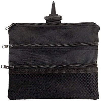 JP Lann Golf Multi-Pocket Tote Hand Bag and Valuables Pouch (Black)