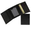ASHLIN 100% leather Slim Men's Trifold Wallet with 6 Credit Card Pockets, ID Window and Lined Double Billfold - Black [5704-07-01] view 1