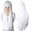 ANOGOL Wig Cap+32 In/ 80 cm Long White Wig White Cosplay Wigs, Straight Whitish Synthetic Wig with Bangs for Anime Cosplay, Peluca Blanca Long Straight Wigs for Halloween Costume Party view 1