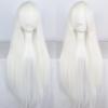 ANOGOL Wig Cap+32 In/ 80 cm Long White Wig White Cosplay Wigs, Straight Whitish Synthetic Wig with Bangs for Anime Cosplay, Peluca Blanca Long Straight Wigs for Halloween Costume Party view 4