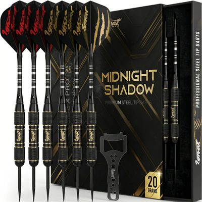 IgnatGames Premium Steel Tip Darts  3/6/12 Pack Brass Barrels with Aluminum Shafts, 16 GlideXPro Flight Set, Tool Kit & Giftable Case