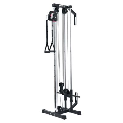 Valor Fitness Wall-Mounted Cable Machine  Dual Pulley System, 16 Adjustment Positions, Compact Strength Training Equipment for Small Spaces, LAT Pulldown Home Gym
