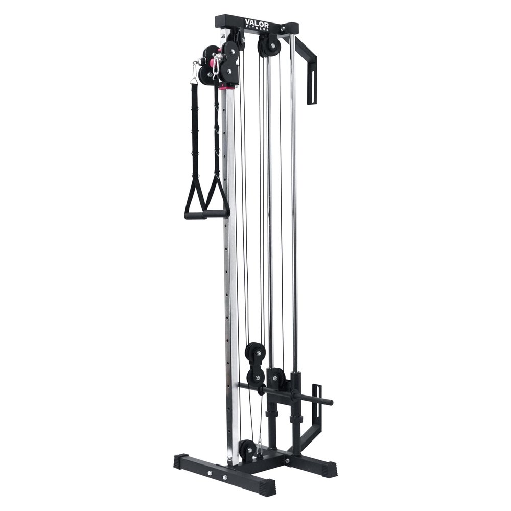 Valor Fitness Wall-Mounted Cable Machine  Dual Pulley System, 16 Adjustment Positions, Compact Strength Training Equipment for Small Spaces, LAT Pulldown Home Gym