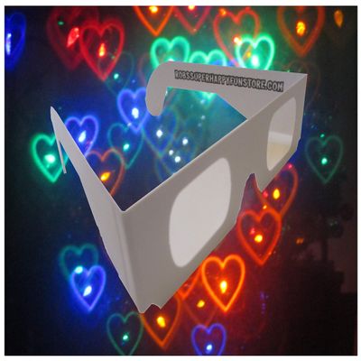 Rob's Super Happy Fun Store Hearts Fireworks Glasses - 50 Diffraction Glasses - Paper Frames - See Beautiful Heart-Shaped Halos Around Points of Light