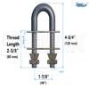 SeaLux Marine AISI 316 Stainless Steel Heavy Duty Class III Bow Eye with Taper Safety Lock Nut 1/2" (M12) Stock (4-3/4") Length, 6000 lbs Capacity view 2