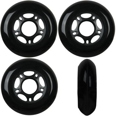 Player's Choice Outdoor Inline Skate Wheels 89a 4-Pack - Choose Size, Color, and Bearings (Black, 72mm 4-pk (No Bearings))