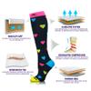 NEWZILL Medical Compression Socks for Women & Men, 20-30 mmHg Knee-High Support for Circulation, All-Day Comfort for Work Travel Running Cycling and Fitness (Heart, S/M) view 3