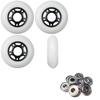 Player's Choice Outdoor Inline Skate Wheels 89a 4-Pack - Choose Size, Color, and Bearings (White, 72mm 4-pk, ABEC 9 Bearings) view 1
