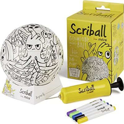 Mitre Unisex Kids Coloring DIY Soccer Ball, Markers Pump & Stand Included