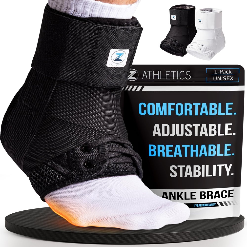 Reinforced Lace Up Ankle Brace for Men & Women, Sprained Ankle Support Wrap