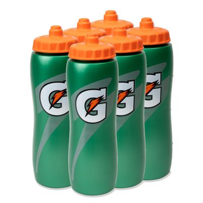 Gatorade 32 Oz Squeeze Water Sports Bottle - Value Pack of 6 - New Easy Grip Design for 2014