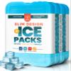Healthy Packers Ice Packs for Lunch Boxes & Coolers - Freezer Packs - Original Cool Pack | Cooler Accessories for Beach, Camping & Fishing | Slim & Long-Lasting Reusable Ice Pack for Cooler (Set of 4) view 1