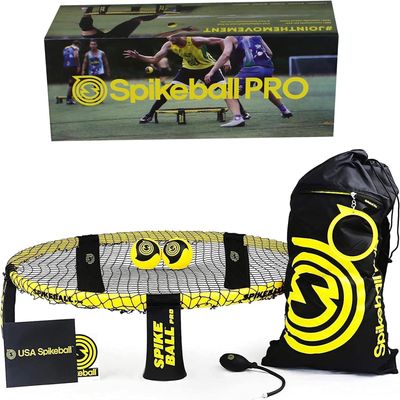 Spikeball Pro Kit (Tournament Edition) - Includes Upgraded Stronger Playing Net, New Balls Designed to Add Spin, Portable Ball Pump Gauge, Backpack