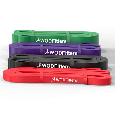 WODFitters Pro Series Pull-Up Assistance Bands Premium Resistance Loop Bands for Assisted Pull Ups, Muscle Ups, Strength Training & Mobility Durable 4 Band Set for Functional Fitness
