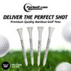 2  Bamboo Golf Tees, Customizable Golf Tees with 24 Characters for Messages Imprinted in Your Chosen Color, Pack of 100,White view 2